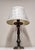 Cream Vintage Table Lamp by Diga Colmore with Metal Base and Fabric Shade, 1990s For Sale - Image 8 of 11