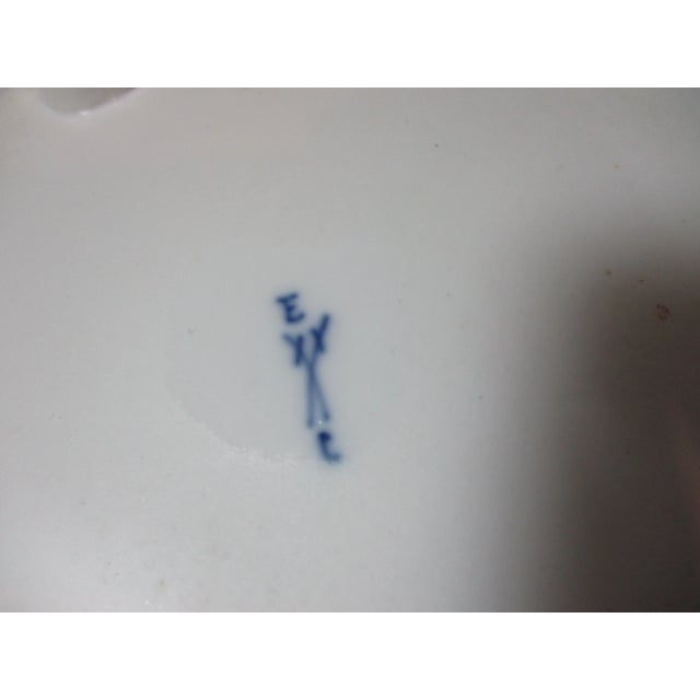 White Antique French Porcelain Footed Hand Painted Bowl For Sale - Image 8 of 10