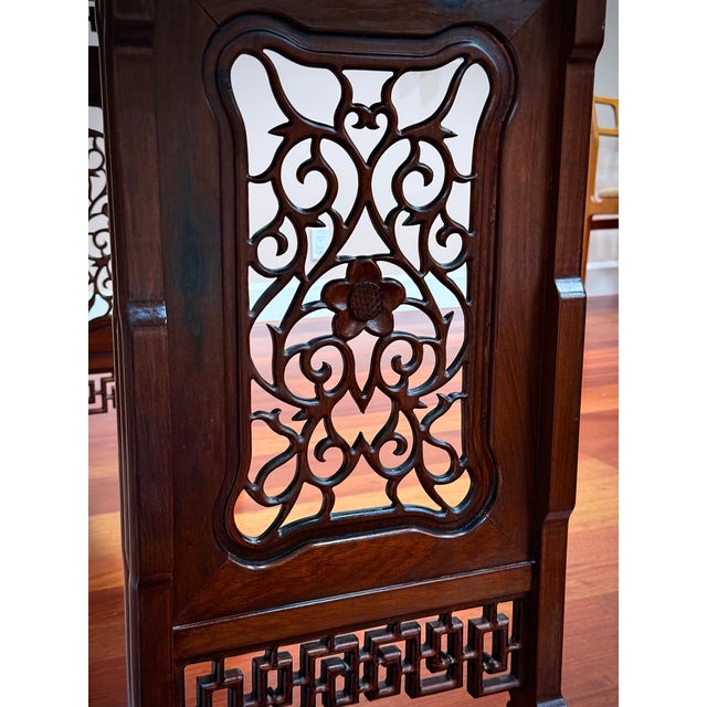 Chinoiserie Vintage Genghis Khan Furniture Carved Rosewood Dragon Altar Console Table For Sale - Image 3 of 6