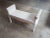 White Late 20th Century Vintage White Wash Wicker and Carved Wood Bench For Sale - Image 8 of 8