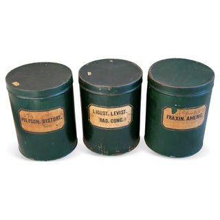 Antique Apothecary Herbalist Tins - Set of Three For Sale