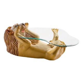 Sergio Bustamante Style SerMel Mid Century Tonalá Papier-Mâché Lion Coffee Table For Sale