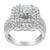 Contemporary 14KT White Gold Diamond Cocktail Ring (1 1/2 cttw, H-I Color, SI2-I1 Clarity) For Sale - Image 3 of 7