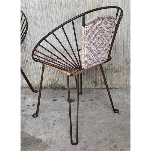 Pair Mid-Century Hoop Chairs with Caned Seat and Back For Sale - Image 14 of 18