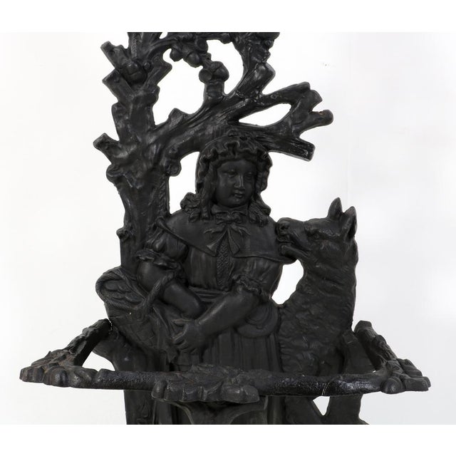 19th Century Cast Iron Red Riding Hood & the Wolf Porte Manteau or Hall Stand, 1890s For Sale - Image 7 of 15