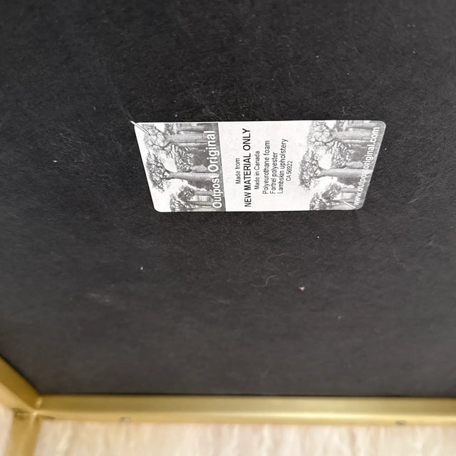 2020s Outpost Original Tibetan Lambskin + Brass Ottoman For Sale - Image 5 of 9