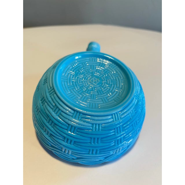 Mid 20th Century Vintage Heisey Bird on Nest-Light Blue Milk Glass Candy Dish For Sale - Image 5 of 6