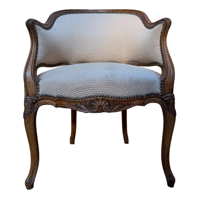 19th Century Louis XV Two-Seater Sofa with Basket-Shaped Back Walnut For Sale