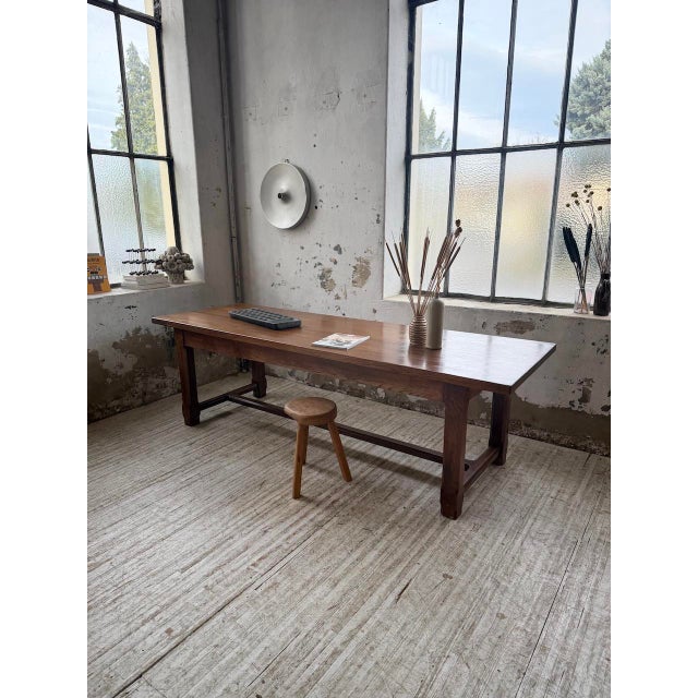 Wood Oak Farmhouse Table, 1950s For Sale - Image 7 of 18