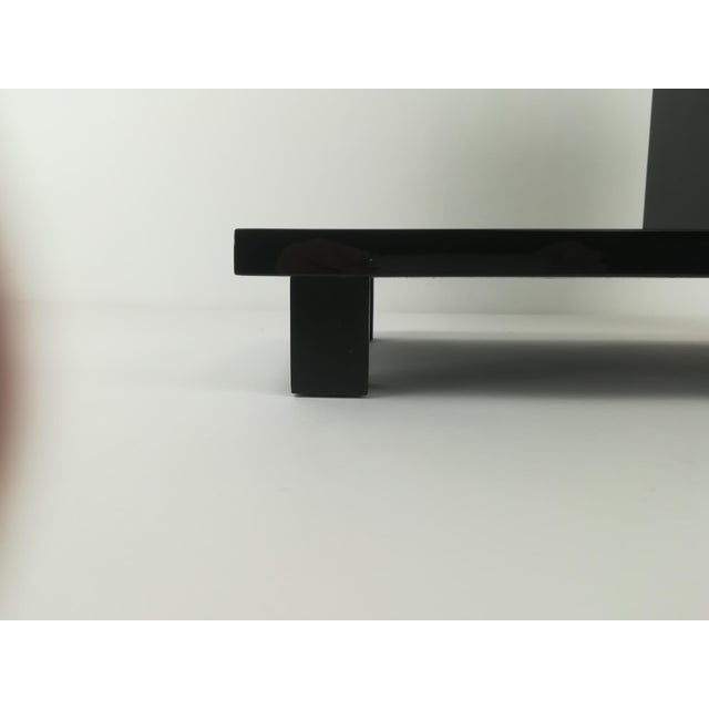 Wood Art Deco Black Glossy Bedside Table, 1920s For Sale - Image 7 of 9