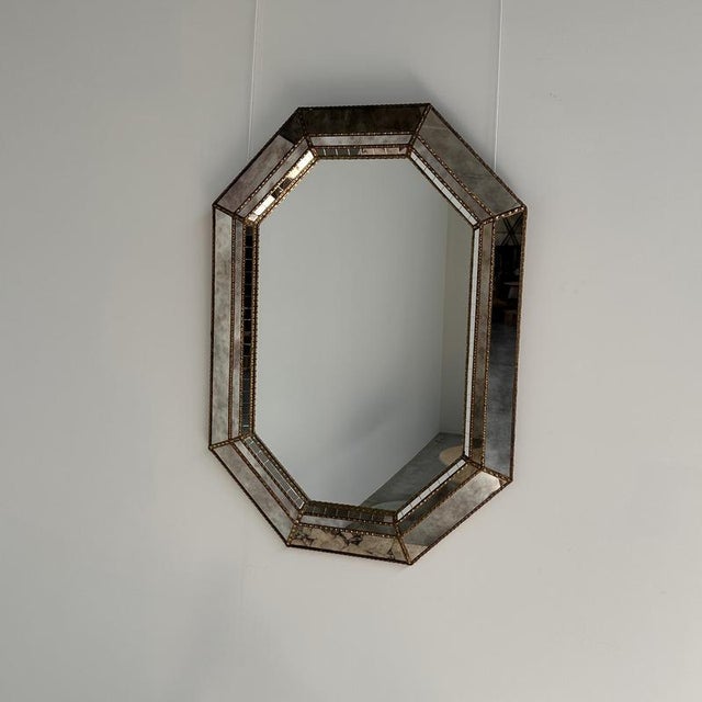 Glass Hollywood Regency Spanish Mosaic Mirror, 1980s For Sale - Image 7 of 9