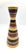 Offered is a vintage mid-century modern ceramic hourglass or "diabolo" style vase featuring horizontal multi-colored...