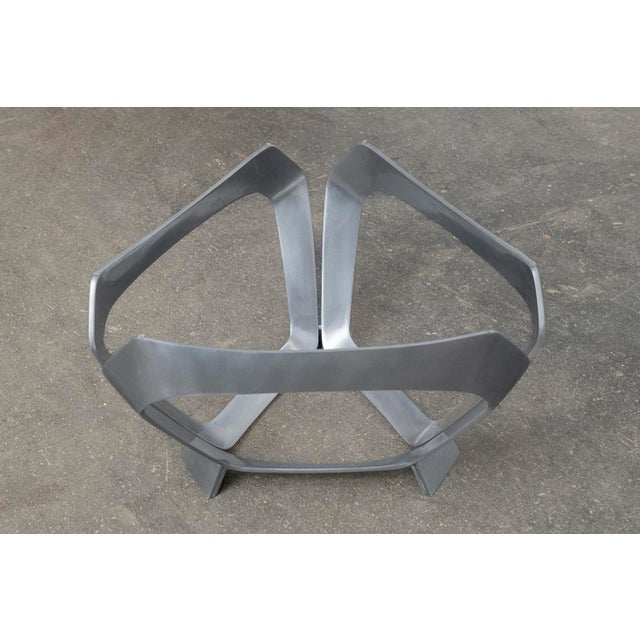 Ronald Schmitt Vintage Coffee Table in Aluminum and Smoked Glass by Knut Hesterberg for Ronald Schmitt, 1970s For Sale - Image 4 of 8