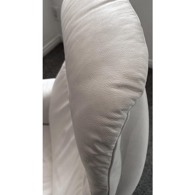 Mid 20th Century Scandinavian Ekornes Stressless Lounge Chair and Ottoman in White Leather & Rosewood For Sale - Image 10 of 18