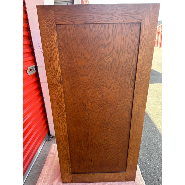 Antique Quarter -Sawn Oak Four Drawres File Cabinet For Sale - Image 9 of 15