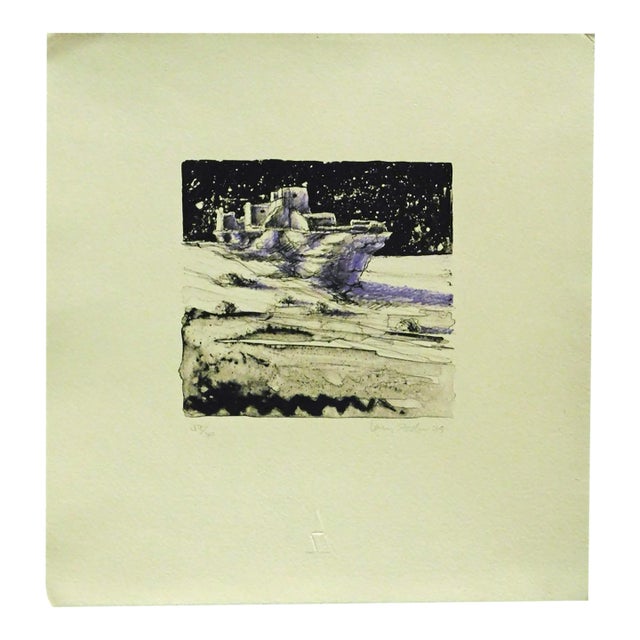 Larry Fodor "Space Pueblo" Hand Signed Southwestern Artwork For Sale