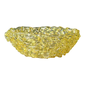 Mid Century Modern Spun Yellow Lucite Trinket Dish Bowl
