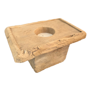 Large Southeast Asian Carved Wood Rice Pounder Mortar