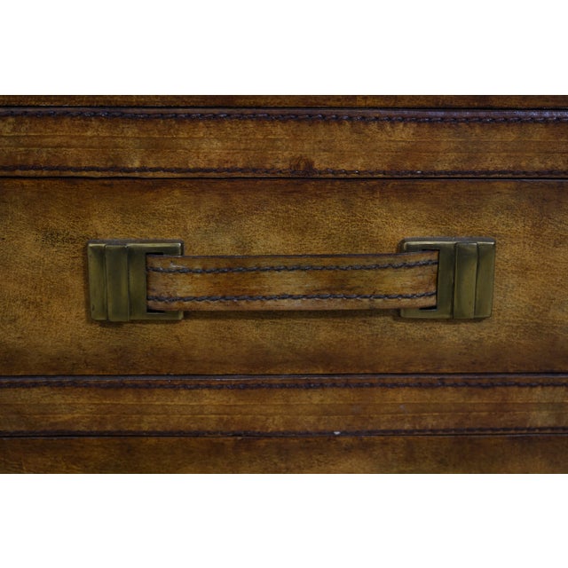 1980s Maitland Smith Leather Luggage Chest Chiffonier For Sale - Image 5 of 12