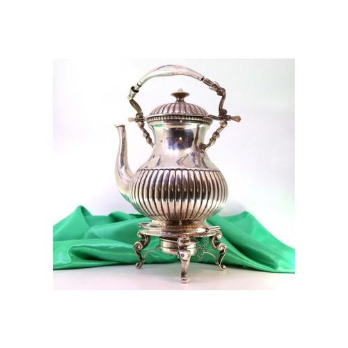 Silver Kettle with Embossed and Appliqués For Sale - Image 3 of 7