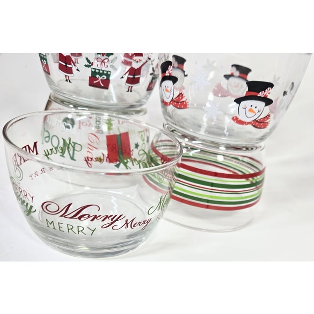 Welcome to Christmas morning at the breakfast table! Or snack time, or whenever. Each vintage glass bowl has a different...