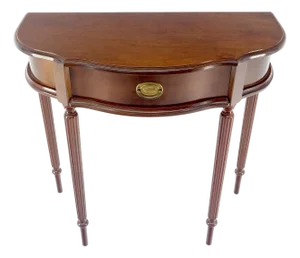 Demi Lune One Drawer Mahogany Console Entry Hall Table MINT