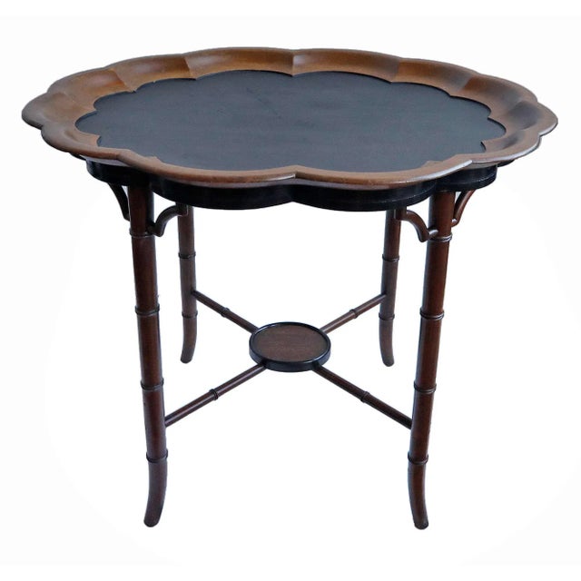 1930s Antique English Faux Bamboo Table For Sale - Image 5 of 5