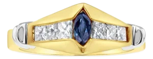 Sapphire Marquise & Diamond Accent Ring, Size 8