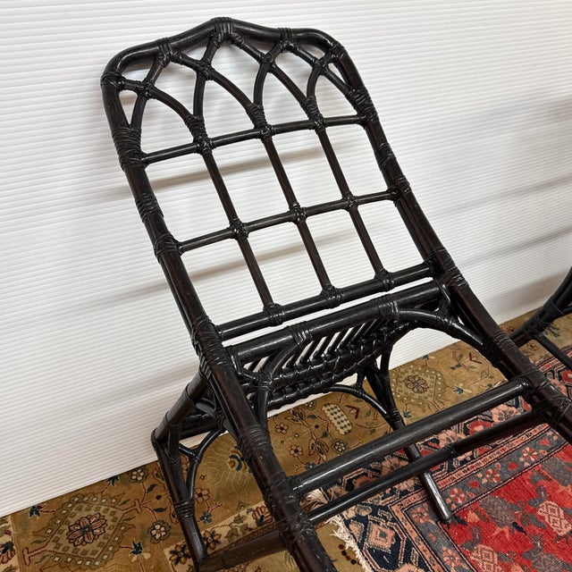 McGuire Organic Modern Rattan Cathedral Dining Chairs, Set of Four For Sale - Image 12 of 12