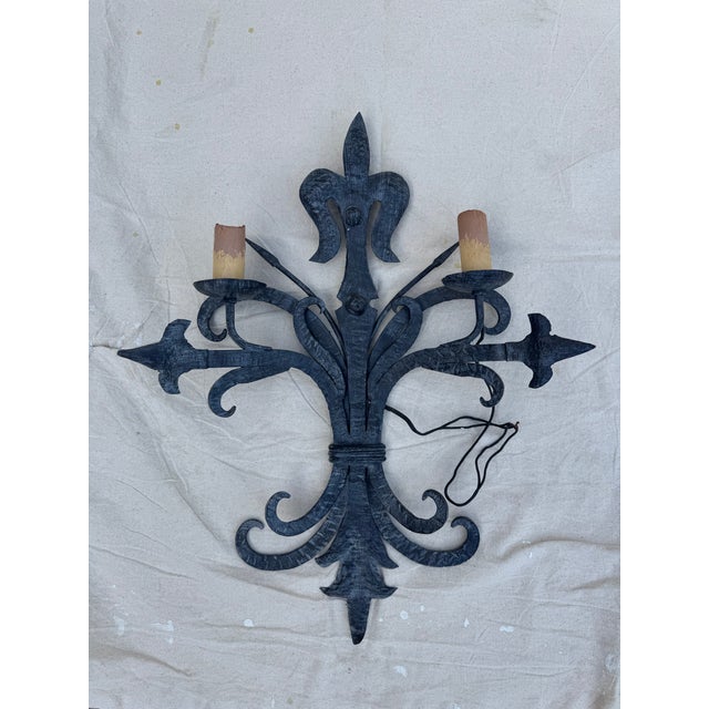 1980s Black French Metal Sconces - Set of 6 For Sale - Image 12 of 12