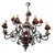 Brown Baroque Style 15-Light Chandelier in Metal and Wood, 1950s For Sale - Image 8 of 9