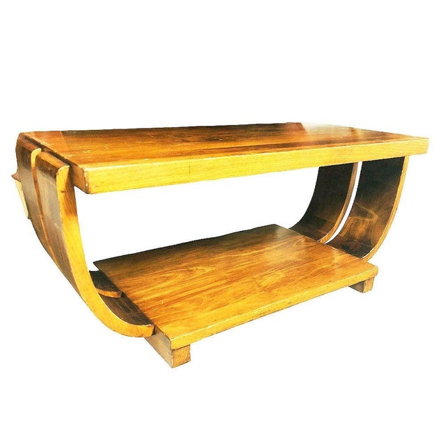Yellow 1930s Blond Geometric Art Deco Side & Coffee Table Attributed to Gilbert Rohde for Brown Saltman For Sale - Image 8 of 15