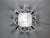 1950s Spanish Brutalist Flush Mount Ceiling Light – Silvered Wrought Iron & Heavy Embossed Glass For Sale - Image 13 of 14
