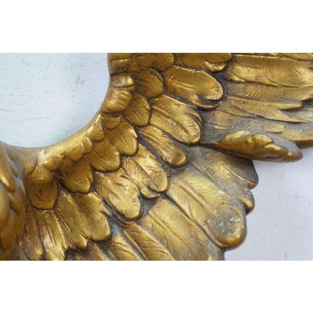 Syroco Mid Century Gold Gilt Resin Federal American Bald Eagle Wall Plaque 37" For Sale - Image 6 of 12