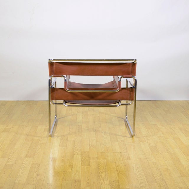 Model B3 Wassily Chair in Cognac Leather by M. Breuer for Knoll, 1940s For Sale - Image 17 of 18