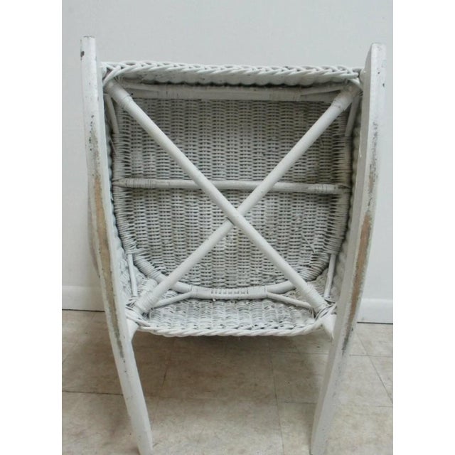 Antique Art Deco Wicker Patio Living Room Arm Chair Rocker Rocking Chair For Sale - Image 10 of 13