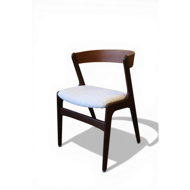 Danish Fire Chair in Teak and Light Bouclé Fabric, 1960s For Sale - Image 4 of 18