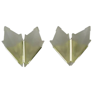 Art Deco Style Brass & Frosted Glass Slip Shade Sconces