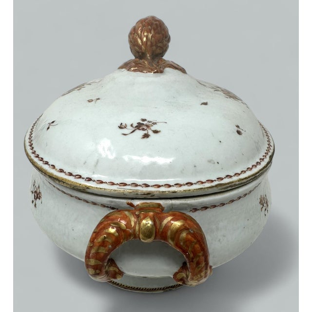 Ceramic Antique Chinese Qing Dynasty Canton Porcelain Famille Rose Qianlong Tureen 18 Ct For Sale - Image 7 of 11