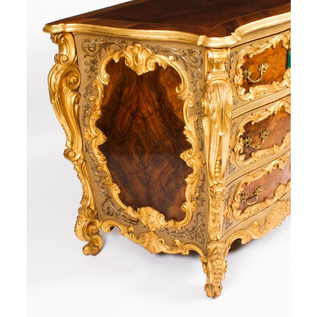 Antique Venetian Walnut and Giltwood Commodes, 1890s, Set of 2 For Sale - Image 17 of 18