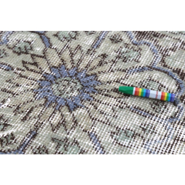 1950's Vintage Turkish Hand-Knotted Distressed Runner Rug - 4′4″ × 12′ For Sale - Image 9 of 12