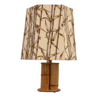 Vintage Bamboo Table Lamp, 1970s For Sale