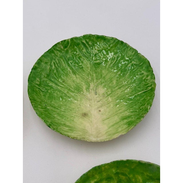 Late 19th Century Eb Napoli Italian Majolica Lettuceware Plates - Set of Four For Sale In New York - Image 6 of 16