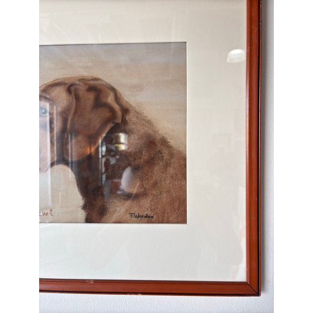70's Vintage F. Worden "Ch. Edmonton Newt" Dog Portrait Painting, Framed For Sale - Image 9 of 12