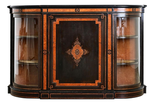 English 19th Century Ebonized Inlay Credenza