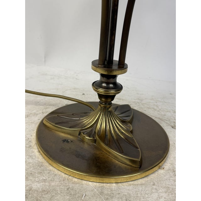 Table Lamp in Brass and Opal Glass, 1980s For Sale - Image 4 of 9