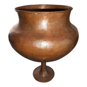 Huge Vintage Copper Pedestal Bowl