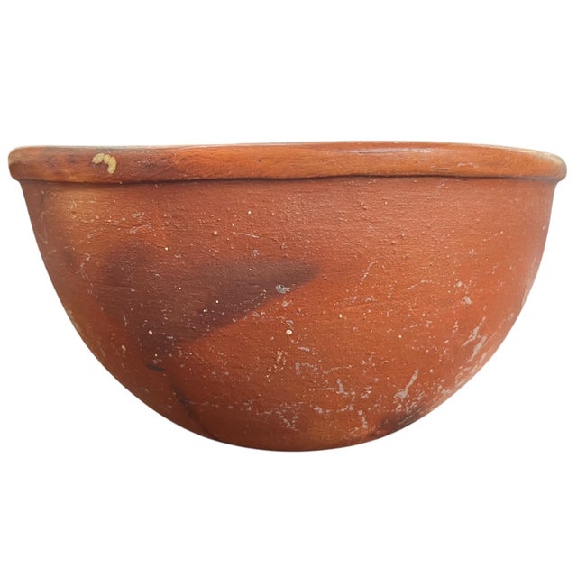 Ralph Lauren Handmade Signed Terracotta Bowl / Primitive Studio Pottery Vessel For Sale - Image 4 of 9