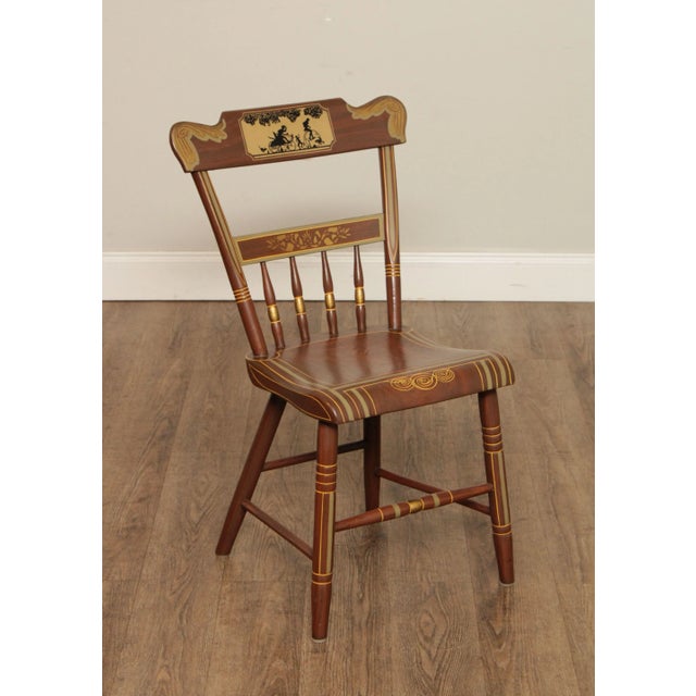 Traditional Grain Painted Plank Seat Dining Chairs - Set of 8 For Sale - Image 3 of 13