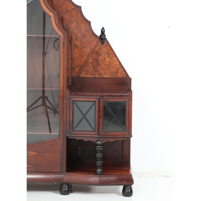 Dutch Art Deco Walnut and Burl Vitrine by Max Coini, 1920s For Sale - Image 10 of 15